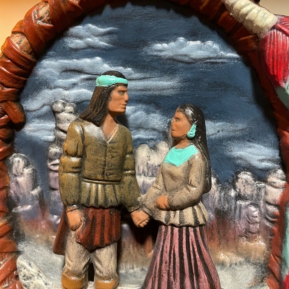 Native American Couple Accent Light, Lamp, Table Decorative lamp - Picture 3 of 10